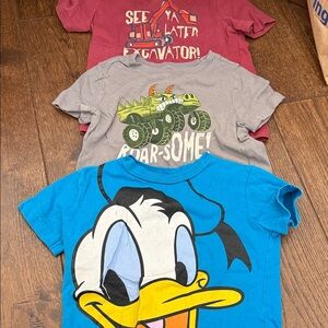 Disney Kids Short Sleeve Tees - Red, Gray, Blue